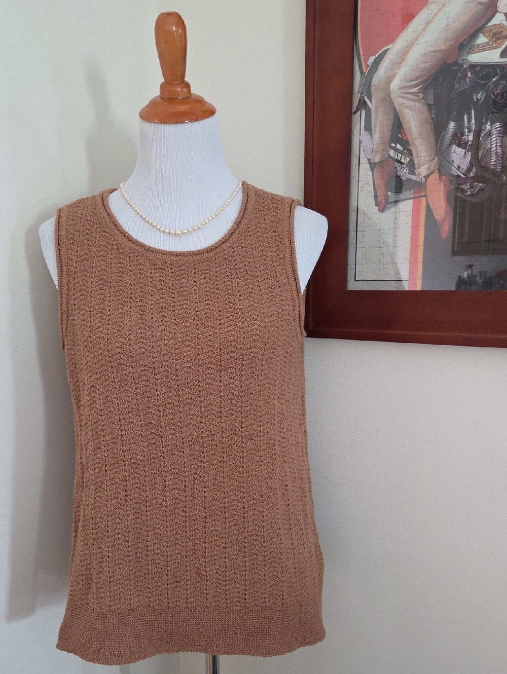 Soft Surroundings Textured Knit Shell in Warm Camel